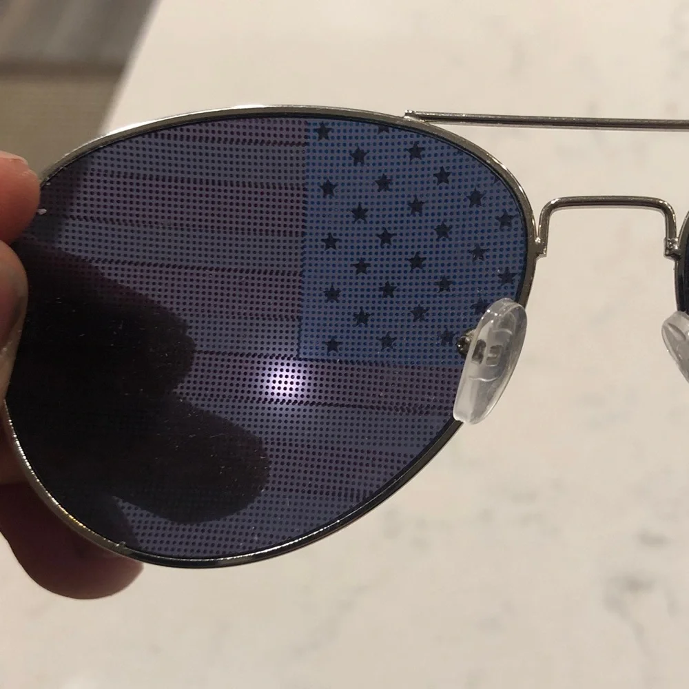 Aviator Sunglasses with American Flag Lenses